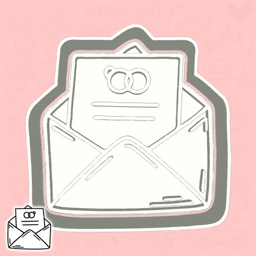 Wedding Day cookie cutters - wedding invitation letter (style 1)