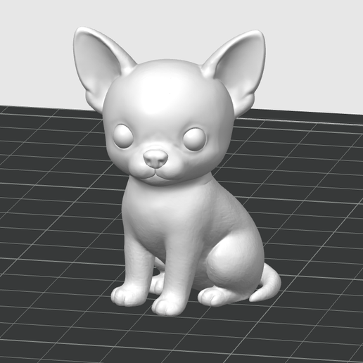 Chihuahua dog sitting single 3D model