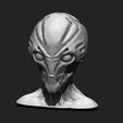 12.jpg Alien Bust 6 - Extraterrestrial Sculpture STL File 3D print
