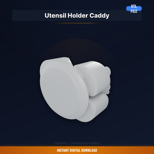 Rotating Utensil Holder Caddy, Multiple Compartments, - 3D Printable STL File