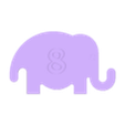 number_elephant_8.stl Linkable Elephants - Letters & Numbers (Redesign/Remix)