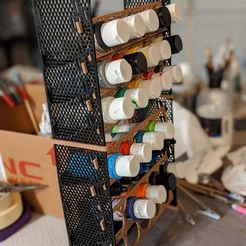 Wall mounted dropper bottle paint rack by ATree, Download free STL model