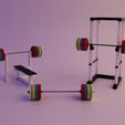 IMG_1325.jpg Bench press, Squat rack and Olympic weight set