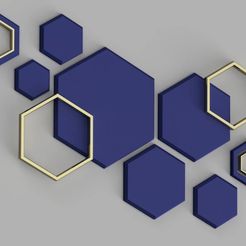 Layout-Example.jpg Archivo 3D Arte mural hexagonal・Diseño de impresora 3D para descargar