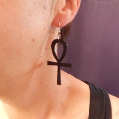 BOUCLE-D-OREILLE-CROIX-EGYPTIENNE.jpg STL file egyptian cross earrings・3D print design to download