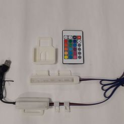 2022-02-27-14.06.26.jpg STL file LED light strip and remote holder use as an indicator・3D printable model to download