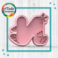 4409-N-con-flores.62.jpg STL file Cutter letter N with flowers・3D print object to download