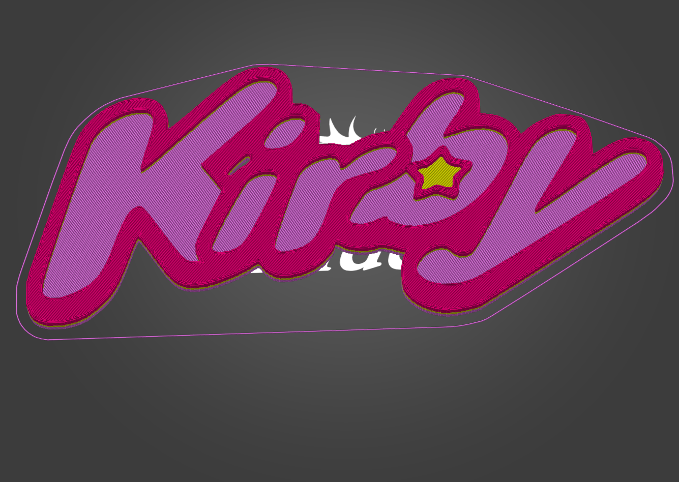 kirby.png Файл STL Логотип Kirby Nintendo・Шаблон для 3D-печати для загрузки, DiaLoNah