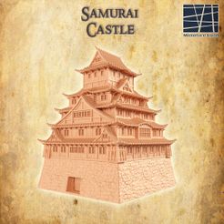 Samurai-Castle-1-re-Kopya.jpg Fichier 3D Château des samouraïs 28 mm Terrain de table・Modèle à télécharger et à imprimer en 3D