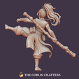 05.png Elf Monk Female - Pre-Supported STL Miniature for Fantasy Tabletop RPGs