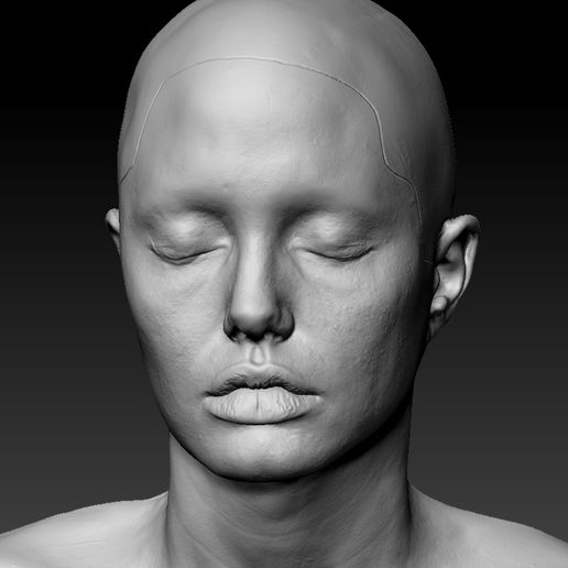 Angelina Jolie Lifecast 3D Scan Head Likeness (Lara Croft, Tomb raider, Maleficent, Wanted, Eternals, Mr & Mrs. Smith, Brad Pitt)