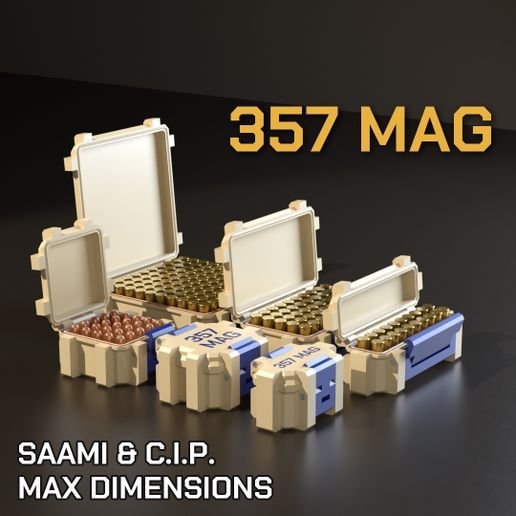 SBOX AMMO BOX 357 MAGNUM AMMUNITION STORAGE 10/20/25/50/100 ROUNDS CRATE ORGANIZER 357mag