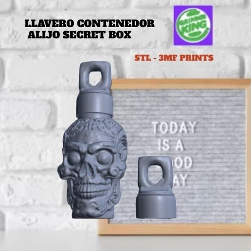 LLAVERO WEED 420 KEYCHAIN SECRET ALIJO - PORTA LLAVES . COLGANTE ALIEN KULL , PORTA LLAVES, HIERBA 420 . FDM. SLA - HD 3MF Y STL PRINT