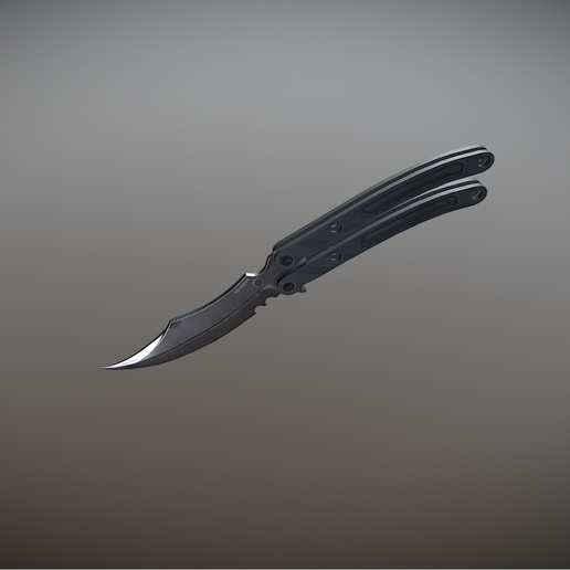 Balisong Butterfly Knife – Rivals Roblox Inspired 3D Printable Model ...