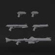 weapon1.png Clone Trooper Blasters - One12 - STL files 3D print model