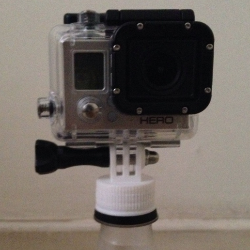 Bottle cap mount for Go Pro 3D model preview