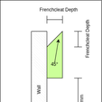 frenchcleat.drawio.png Tábua de montagem de travessas francesas - Conjunto de bases de suporte de ferramentas aparafusadas