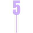 Topper - Num - Normal - 5.stl Цифры - топер для торта