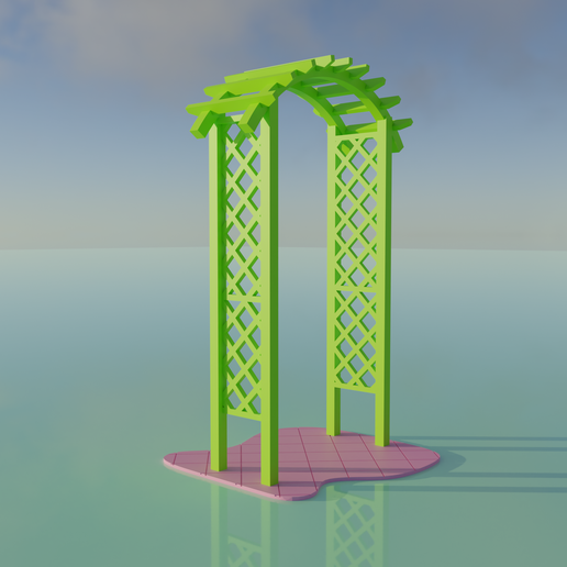 Scale 1/6 garden trellis for diorama, Barbie dollhouse
