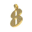 08.jpg Letter 8 Flush Setting Diamond Pendant