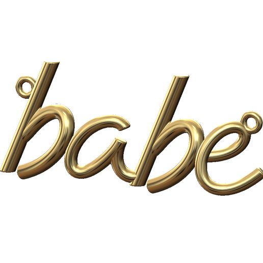 Babe name 3d letters wire pendant and charm