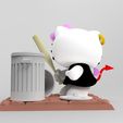 untitled.151.jpg Bad Hello Kitty hitting garbage cans 3D print model