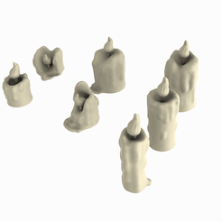 candles-lit-render.png 3D file Mages work shop needs - Books, Bottles and Candles・Template to download and 3D print