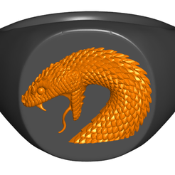 RSfront.png Free STL file Rattlesnake Signet Ring with Resizing Instructions・3D print design to download, ToaKamate