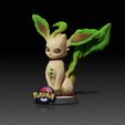 LeafeonColor_04.jpg Fichier STL Pack Eevee Evolution 9 en 1 - EEVEE EVOLUTION-POKÉMON FIGURINE - MODÈLE D'IMPRESSION 3D・Plan pour imprimante 3D à télécharger