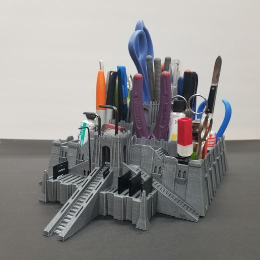 Ziggurat Pyramid Tool and SD Card Holder 3D model