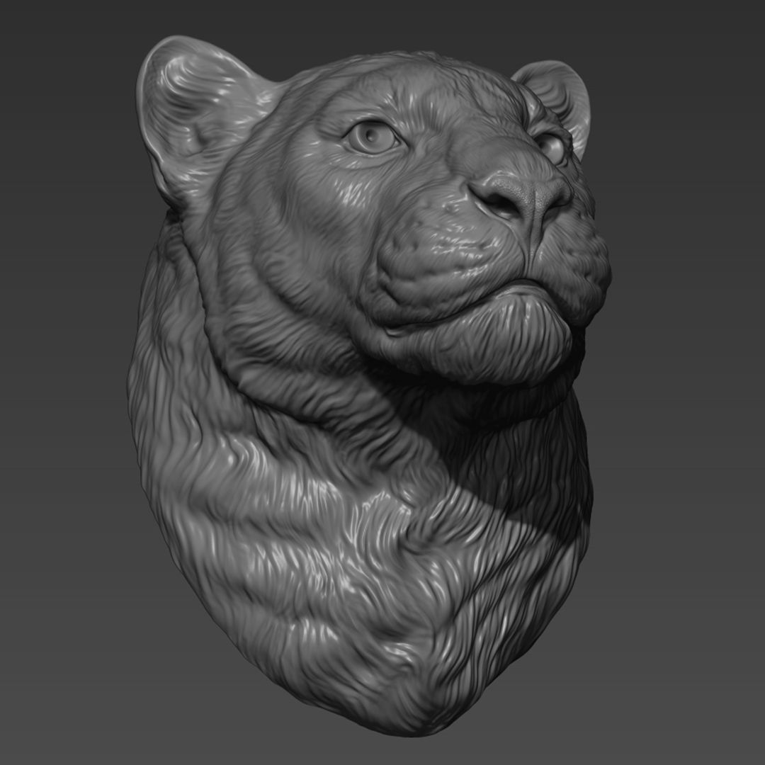4.jpg Archivo OBJ Pantera cabeza de leopardo・Modelo de impresión 3D para descargar, guninnik81