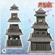 2.jpg Oriental pagoda with multiple curved roofs and double terraces (4) - Medieval Asia Feudal Asian Traditionnal Ninja Oriental