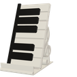 Piano_Key_PS_01.png Electric Guitar and Piano Keys Shaped Phone Stand Bundle- Instant Download - No Supports Needed