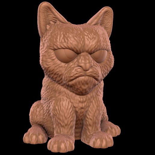 Grumpy-CatP.jpg Fichier STL Grumpy Cat (Impression facile sans support)・Design pour imprimante 3D à télécharger, Alsamen