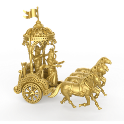 Krisnna-Arjun-on-chariot-3d-file-001.png STL file Krishna-Arjun on-chariot 3d-file・3D printable model to download
