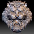 LionHead7.jpg Lion head STL file 3d model - relief for CNC router or 3D printer.