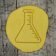 6.jpg Erlenmeyer FLASK - cookie cutter - science party, scientist, laboratory - cut dough and clay - 9cm
