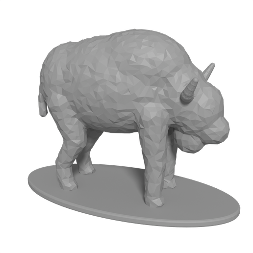 Steppe Bison Figure on Base - Ice Age Animal