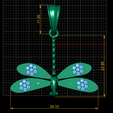 dimension-1.png BUTTERFLY GOLD PENDANT 3d printable model