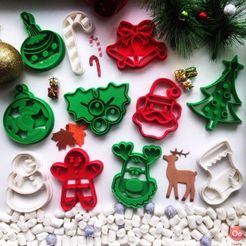 christmas_collection.jpg Archivo STL gratis Cortador de galletas de Papá Noel・Modelo de impresión 3D para descargar, OogiMe