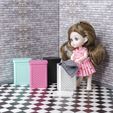 DSC_3719.jpg Miniature Laundry Basket 1/12 scale for dollhouse bathroom. Dollhouse bathroom modern furniture & accessories