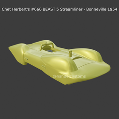 Nuevo proyecto - 2021-01-31T205432.779.png Fichier STL Le Streamliner #666 BEAST 5 de Chet Herbert - Bonneville 1954・Modèle pour imprimante 3D à télécharger