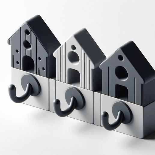 Modern Minimalist House Style Wall Mounted Hook Organizer Decor