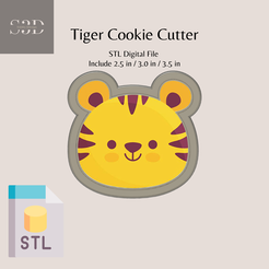 Tiger-1.png Tiger Digital STL Files Download - Tiger Cookie Cutters Printable - Cookie Cutter