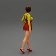 Girl-0016.jpg Free Photo  Happy brunette woman with short hair in denim short overalls 3D Print Model