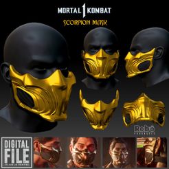 SCORPION-MK1-CAPA.jpg Archivo STL Mortal Kombat 1 Scorpion Máscara 2023・Diseño imprimible en 3D para descargar
