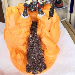Untitled.jpg Free STL file Magma or waterfall cliff base topper or diorama・3D printable model to download