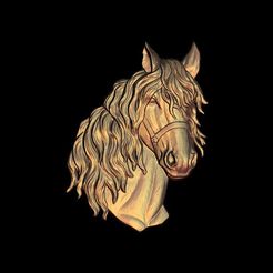 245.jpg Free STL file horse bust medal・3D printable object to download