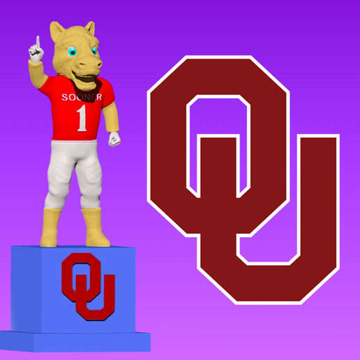 cvbvcb.png NCAA - Oklahoma Sooners Maskottchen Statue - 3d Drucken