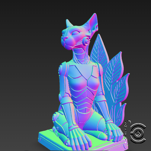 🐱 Cyber Sphinx Cat - Futuristic Feline Guardian・ STL File for 3D ...